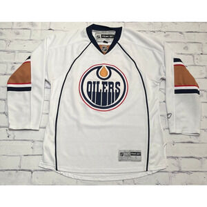 Edmonton Oilers Jersey Men's Small White NHL Hockey Reebok Sportswear